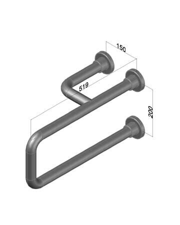 Поручень настенный правый, левый 519х200мм