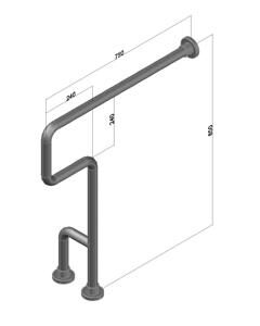 Поручень напольно-настенный правый, левый 750х850мм